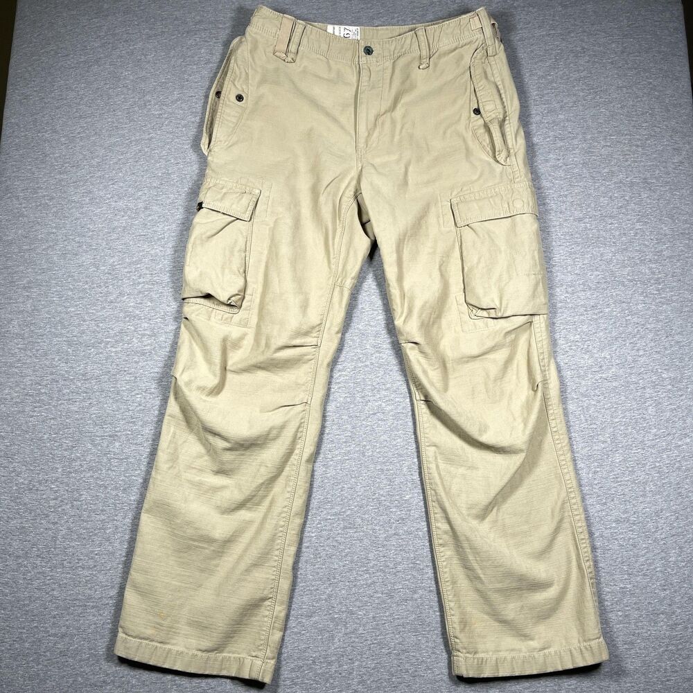 Polo Ralph Lauren Cargo Pants Mens 31x31 Beige Canvas Relaxed Workwear Utility